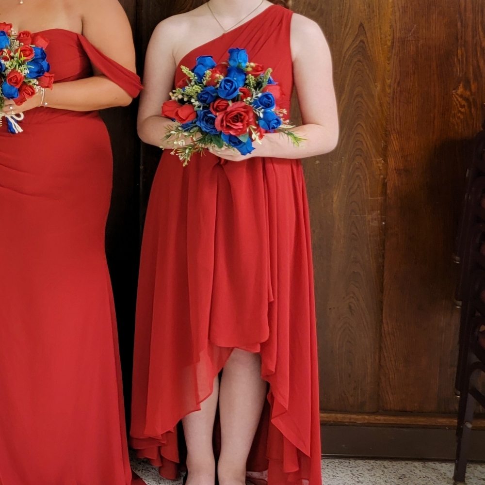 Azazie Red Asymmetrical High-Low Sundress